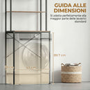 Mobile Sopra Lavatrice 67x40x161,8 cm a 3 Ripiani con Barra Appendiabiti in Legno e Acciaio Marrone e Nero      