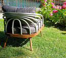 Set da Giardino in Alluminio e Corda Vorghini Imperia Legno e Grigio