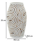 Vaso Resina Oblix Ø19,5x35 cm in Resina Bianco effetto lavato      