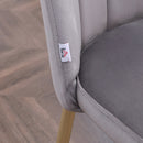 Set 2 Sedie Imbottite 48x59x89 cm in Velluto e Acciaio Grigio e Oro