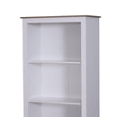 Libreria in Legno con 3 Ripiani e Ante Bianco 60x30x175 cm 