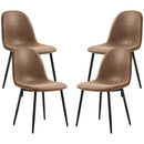 Set 4 Sedie da Pranzo Stile Vintage 46x61x85 cm in Similpelle Marrone