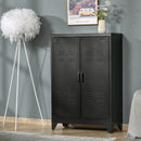Armadietto 75x33x110 cm a 2 Ante in Stile Industriale in Metallo Nero      