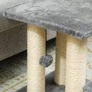 Scaletta per Cani e Gatti 3 Gradini in Peluche con Tiragraffi Sisal Grigio      