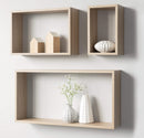 Set 3 Pensili da Soggiorno Rettangolari in MDF Fumer Tris Rovere