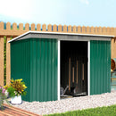 Casetta Box da Giardino in Lamiera Verde 277x130x173 cm 