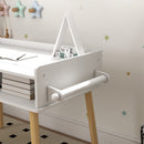 Set Tavolino con Sgabello per Bambini Banchetto con Piano Reversibile e Rotolo di Carta Bianco