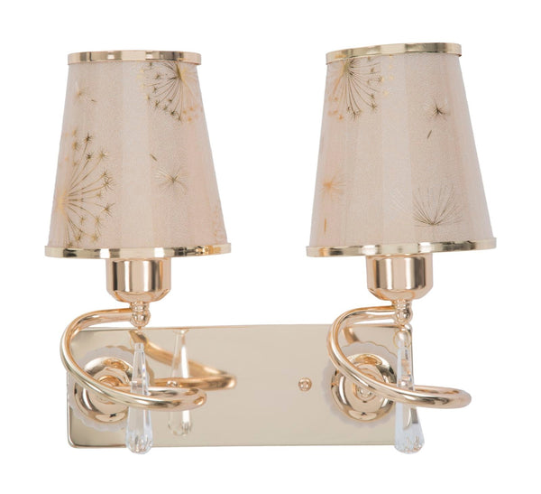prezzo Lampada da Muro Glam Ring Doppia 32x18x27 cm in Ferro e Plastica Oro