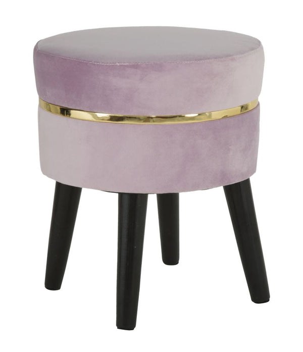 Sgabello Paris Rosa Ø35x40,5 cm Legno Spugna e Velluto Sintetico Rosa e Oro e Nero sconto