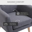 Poltrona Stile Nordico in Tessuto Grigio Chiaro 68x58.5x76 cm 