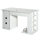 Scrivania da Ufficio Porta PC con Ripiano Tastiera Bianco 74x120x60 cm 