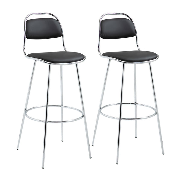 Set 2 Sgabelli Alti da Bar 42,5x48,5x104 cm in Metallo Nero sconto