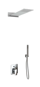 Kit Doccia Soffione Doccino e Miscelatore in Acciaio Inox 55x23 cm da Parete Rek