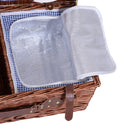 Cestino da Picnic per 4 Persone Posate Piatti Bicchieri e Accessori Vimini marrone 54x34x20 cm 