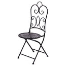 Set Bistrot Tavolo e 2 Sedie da Esterno in Ferro Nero Provence Breakfast      