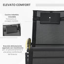Sedia Sdraio a Dondolo Zero-Gravity da Esterno Impermeabile 155x61x88 cm con Poggiatesta Nero