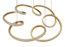 Lampadario LED Glovy Gold Ø55x120 cm in Alluminio e Ferro e PVC Oro e Bianco      