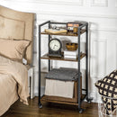 Carrello Portaoggetti 3 Ripiani 50x35x100,5 cm con Ruote in Acciaio e Truciolato Marrone