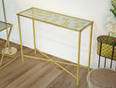 Console Butterflies Glass 100x35x80 cm in Ferro e Vetro Oro      