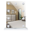 Specchio da Tavolo per Trucco con 9 Luci LED 70x50x3 cm 