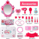 Valigetta Make-up Giocattolo per Bambini Toeletta Richiudibile Trolley con Luci Suoni Accessori      
