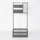 Mobile Ingresso con Scarpiera e Appendiabiti 78x30x182 cm in MDF Nomad Antracite