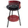 Barbecue a Carbone Carbonella Rotondo Ø42x77 cm con Vassoio in Acciaio al Carbonio Rosso