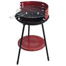 Barbecue a Carbone Carbonella Rotondo Ø42x77 cm con Vassoio in Acciaio al Carbonio Rosso      