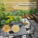 Base per Ombrellone Ø48x44 cm a 4 Ruote con Freni in Cemento e Metallo Color Legno  