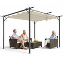 Pergola Gazebo Retrattile da Giardino 300x400x230 cm Anti UV e Impermeabile Beige      