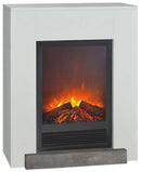 Camino Elettrico da Pavimento Effetto Fiamma 1200W Ruby Fires Hamar Elski Bianco