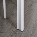 Set da Pranzo Tavolo con Piano in Vetro e 4 Sedie in Metallo e Similpelle  Bianco