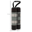 Set 4 Pesi per Gazebo 20x10x43 cm Riempibili con Sabbia fino a 12 kg in Tessuto Oxford 168D Nero e Grigio      