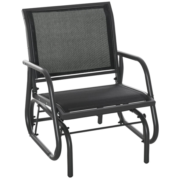 online Sedia a Dondolo da Giardino 75x66x85 cm in Metallo e Textilene Nero