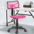 Sedia Girevole 5 Ruote per Ufficio Cameretta con Schienale Ergonomico in Tessuto a Rete Rosa      