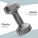 Set 2 Manubri Esagonali da 2x6 kg con Impugnatura Antiscivolo in Metallo e Plastica Grigio      