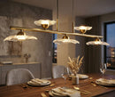 Lampadario Emily 5 Luci Vetro Trasparente 100x18x24 cm in Ferro e Vetro Oro e Trasparente      