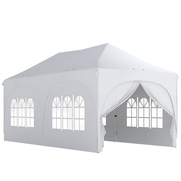 Gazebo da Giardino Pieghevole 3x6 m con Pareti Rimovibili e Borsa di Trasporto Bianco online