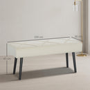 Panca Imbottita per Ingresso e Soggiorno 100x36x45 cm con Gambe in Acciaio in Velluto Crema      