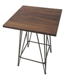 Tavolo Bar Harlem 60x60x85 cm in Ferro e Naturale e Grigio