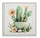 Stampa su Tela Laccata con Cornice Vasetto Cactus 40x2,8x40 cm in Pino e Tela e Plastica