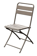 Set 2 Sedie Pieghevoli da Giardino 44x54x85 cm in Ferro Champagne 