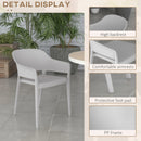 Set 4 Sedie da Giardino  Impilabili con Braccioli e Schienale Alto 56x54,5x77,5 cm in Plastica Grigio