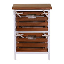 Cassettiera 2 Cassetti in Legno 35x27x47cm Atena Noce e Bianca