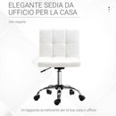 Sedia da Ufficio Operativa Girevole Regolabile in Similpelle Bianca 