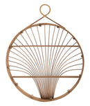 Decorazione da Parete con Mensole Bacheca Fuji 60,5x10,5x76 cm in Rattan Marrone      