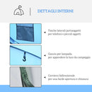 Tenda da Campeggio Pop Up 2 Posti 263,5x220x123 cm con 2 Porte 4 Finestre e Telo Impermeabile Blu      