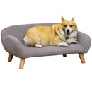 Divanetto per Cani e Gatti Imbottito 72x44x31 cm in Tessuto Grigio Chiaro