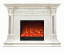 Camino Elettrico da Pavimento 102x120x33 cm Effetto Fiamma 1500W Marseilles mini Bianco