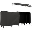 Portalegna per Camino da Interno ed Esterno con Telo Porta Legna e Copertura 240x36x99 cm in Metallo Nero